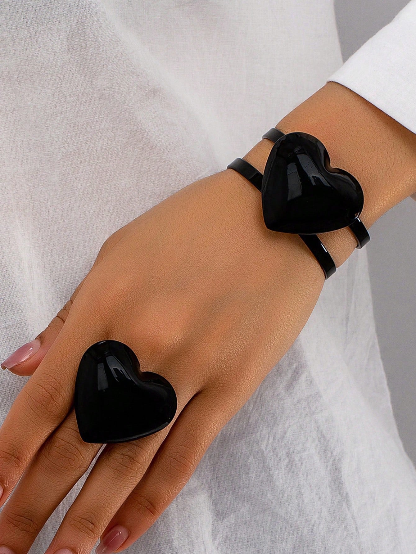 Bracelet et bague géométrique 3D